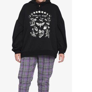 Nature's Magic Moon Phase Crystals & Mushrooms Hoodie Plus Size